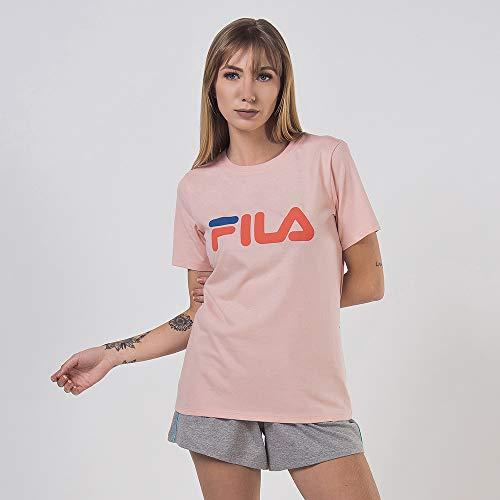 Camiseta Basic Letter, Fila, Feminino, Salmao Claro/Coral, G