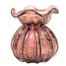 WOLFF Vaso de Vidro Italy Púrpura e Rosé 10cm x 11cm - Enxoval - Casamento - Decoração - Enfeites - Mesa Posta - Vasos Decorativos
