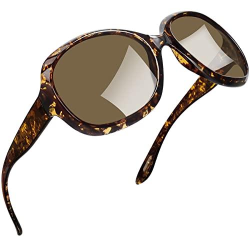 Óculos de Sol Feminino Polarizados Joopin Armação Grande óculos Escuros para Mulheres Vintage Senhoras Tons (Âmbar de Cristal da Moda)