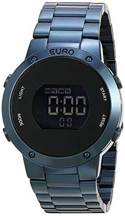 Relógio Euro Fashion_Fit Feminino Azul Pulseira Aço Azul