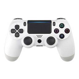TOPmontain Controlador sem fio para PS4, controlador de jogo para Playstation 4 / Pro/Slim, joystick de gamepad com vibração dupla/giroscópio de seis eixos/conector de áudio/alto-falante,branco
