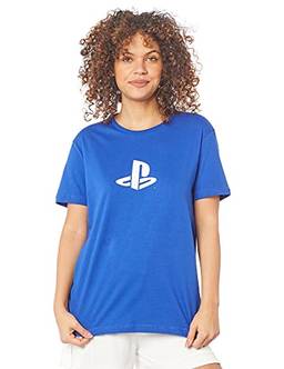 Camiseta Classic, Unissex, Sony Playstation, Azul Royal, P