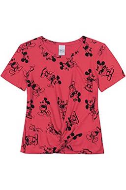 Camiseta Manga Curta Mickey, Feminino, Disney, Vermelho, M