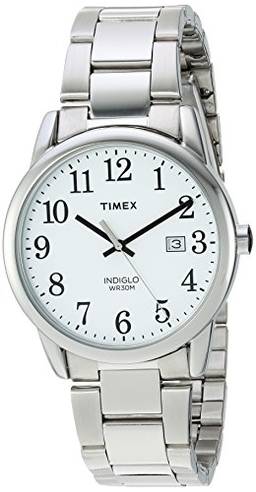Timex Relógio masculino Easy Reader com pulseira de aço inoxidável de 38 mm