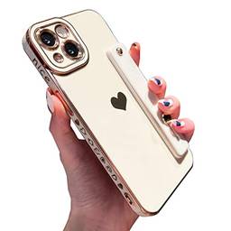 Pulseira Love Hearts para iPhone 13/11/12 Pro Max, revestimento macio bonito para mulheres meninas à prova de choque para iPhone 11 12 13 Pro Max 7 8 Plus SE 2020 2022 XS XR Max capa (iPhone 11, branco)