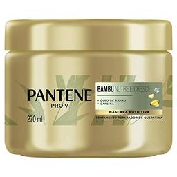 Pantene - Máscara Capilar Nutritiva Bambu Nutre e Cresce, com Óleo Capilar de Rícino e Cafeína, Tratamento Capilar Reparador, 270 ml