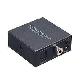 Domary Conversor de áudio digital bidirecional SPDIF óptico Toslink para coaxial e coaxial para óptico SPDIF Toslink Adaptador divisor de conversor de áudio digital Swtich bidirecional