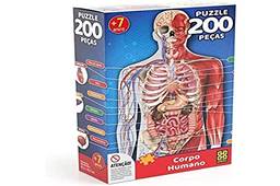 Grow - P200 Corpo Humano Quebra-Cabeça com 200 Peças, 6+ Anos, Multicolorido, 3927