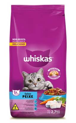 Ração Whiskas Peixe Gatos Adultos 2,7 kg