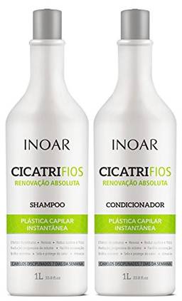 Inoar Kit shampoo e condicionador CicatriFios Plástica Capilar 1L, Inoar