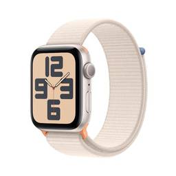 Apple Watch SE GPS • Caixa estelar de alumínio – 44 mm • Pulseira loop esportiva estelar