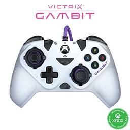 Victrix Gambit World's Fastest Xbox Controller, Elite Esports Design with Swappable Pro Thumbbsticks, Custom Paddles, Swappable White / Purple Faceplate for Xbox One, Series X/S, PC