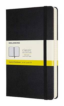 Moleskine Caderno expandido clássico, capa dura, grande (12,7 cm x 21 cm) quadrado/grade, preto, 400 páginas