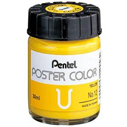 Pentel Poster Colour Tinta Guache, Amarelo, 30 ml