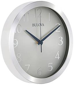 Bulova Relógio de parede C4844 Winston, pacote com 1, prata