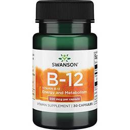 Vitamina B-12, 500mcg, 30 cápsulas
