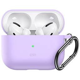 ESR Silicone Case compatível com AirPods 3rd Generation Case (2021), Hybrid Protective Case com Carabiner, Wireless Charging Compatible, Bounce Series for AirPods 3 Case, Purple