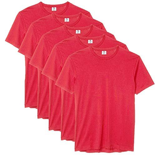 Kit Com 5 Camisetas Slim Masculina Básica Algodão Part.B (Vinho, P)