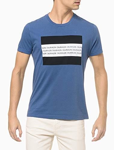 Camiseta institucional Flag, Calvin Klein, Masculino, Azul, M