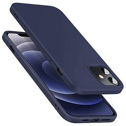 ESR Cloud Series projetado para iPhone 12 Mini, capa de borracha de silicone líquida [Punho confortável] [Proteção de tela e câmera] [Forro aveludado] [Absorvente de choque] para iPhone 2020, 5,4 "- azul