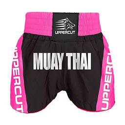 Calção Short Muay Thai Premium Preto/Rosa - GG