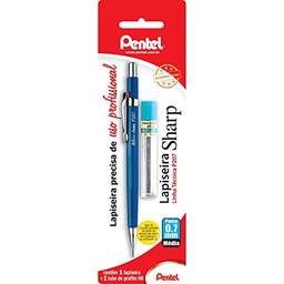 Pentel Sharp P207 Conjunto de Lapiseira e Tubo de Grafites, Azul, 0.7 mm
