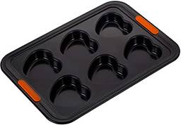 Le Creuset Forma 6 Muffins Formato Coração 39 cm Aço Carbono Antiaderente Matte Black