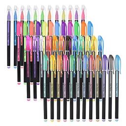 Domary Canetas de gel de 48 cores incluem canetas de brilho/néon/guache/metal. Desenho de realce para livros de colorir para alunos