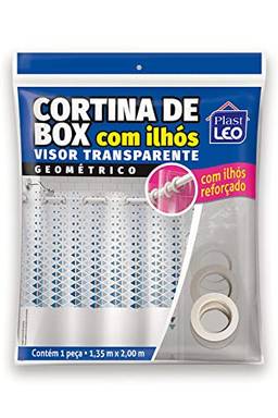 Cortina para Box com Ilhós - Visor Geométrico (1,35x2,00m) | Plast Leo (Ref.: 640-A)