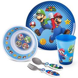 Franco Conjunto de cozinha de jantar com desenho animado para crianças, pacote com 5 peças, Super Mario, KZ0068