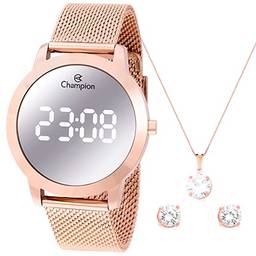Relógio Digital Feminino Champion Espelhado Rosé CH40106P