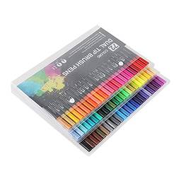 Homesen Conjunto de marcadores de 72 cores, canetas de ponta dupla, marcadores de arte de ponta fina para crianças, adulto, colorir, desenho, ilustrações, desenho de artista