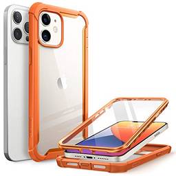 Capa Capinha Case i Blason Ares para iPhone 12, iPhone 12 Pro 6.1 polegadas (versão 2020), capa resistente dupla camada transparente com protetor de tela integrado(Laranja)