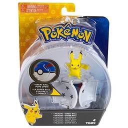 Pokémon Pokebola Pacote com 1 bolinha e 1 personagem - 1 (UM) PACOTE SORTIDO SEM OPÇÃO DE ESCOLHA DAS CORES