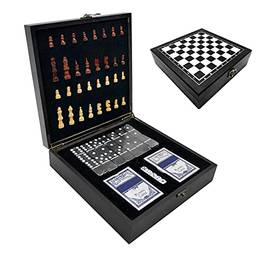 Tabuleiro de xadrez,Jogo de xadrez 4 em 1 para crianças e adultos Jogo de tabuleiro de xadrez para jogar cartas de xadrez com blocos pontilhados
