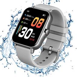 Relógio Smartwatch Inteligente XFTOPSE para Masculino e Feminino com Chamada Bluetooth, IP67 À Prova Dágua, Monitor de Oxigênio, Freqüência Cardíaca, Pressão Sanguínea, 15 Modos Esportivos(Cinza)