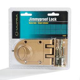 Fechadura de porta resistente Jimmy Proof Jimmy, latão, cilindro único com entrada de chave