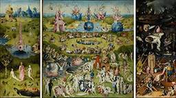 Jardim das Delícias Terrenas - 3 Telas de Hieronymus Bosch - 50x88 - Tela Canvas Para Quadro