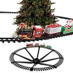 Trem Elétrico de Natal | Conjunto de Trem Elétrico para Árvore de Natal - Trem de Natal elétrico em torno da árvore de Natal com som e luzes Xianers