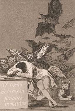 O Sono da Razão Produz Monstros (1799) de Francisco de Goya - 60x87 - Tela Canvas Para Quadro
