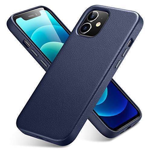 ESR Premium Couro real projetado para iPhone 12/12 pro Case [Slim Full Leather] [Suporta carregamento sem fio] [Scratch-Resistant] Case protetora para iPhone 12/12 pro polegadas - azul