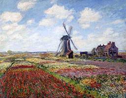 Campo de Tulipas de Claude Monet - 50x64 - Tela Canvas Para Quadro