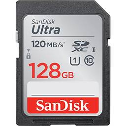 SanDisk Cartão de memória Ultra SDXC UHS-I de 128 GB - 120 MB/s, C10, U1, Full HD, cartão SD - SDSDUN4-128G-GN6IN