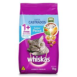 Ração Whiskas para gatos adultos castrados, Peixe, 1 kg