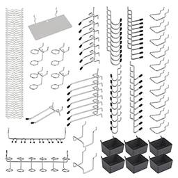 KKcare 140 peças de metal pegboard ganchos organizador sortimento kit cadeados aplicações penduradas
