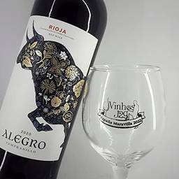 Kit Vinho & Futebol - Vinho Espanhol Tempranillo Alegro Rioja, com taça España Maravilla 2022 (Ed. Limitada)