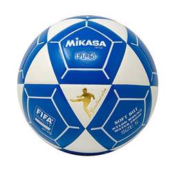 Bola de futebol Mikasa FT5 Goal Master, branco/azul, tamanho 5