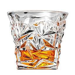 HEMOTON Copos de uísque de cristal para uísque, copos de cristal com pedras torcidas, copos para coquetel, copos de coquetel de malte, bourbon, bebidas com 2 peças