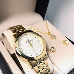 Relógio Champion Feminino Aço Dourado CN26797W