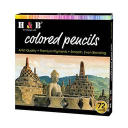 Fantercy Conjunto de Lápis Coloridos a Óleo 72 Cores Pré-afiadas Lápis de Esboço Suprimentos de Arte para Estudantes Adultos Artistas Desenho Esboço Livros para Colorir Decoração Projetos DIY Presente